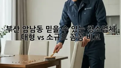 부산 암남동 믿을 수 있는 청소업체 ✨ 대형 vs. 소규모 꼼꼼 비교!